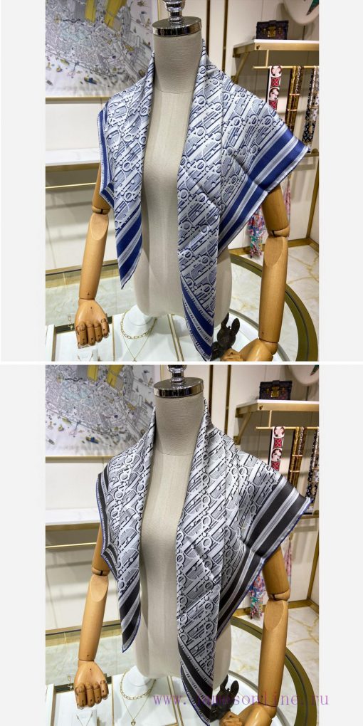 The new Dior double-sided two tone silk square scarf is highly recommended for VIP customers0q8kule4 - Image 9