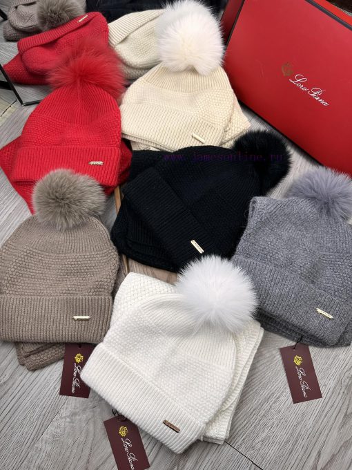 LP Home Wool Set Hat - With Fox Hair Ball Classic Set Hat Scarf Warm and Super Comfortable~Wkaqyq8se