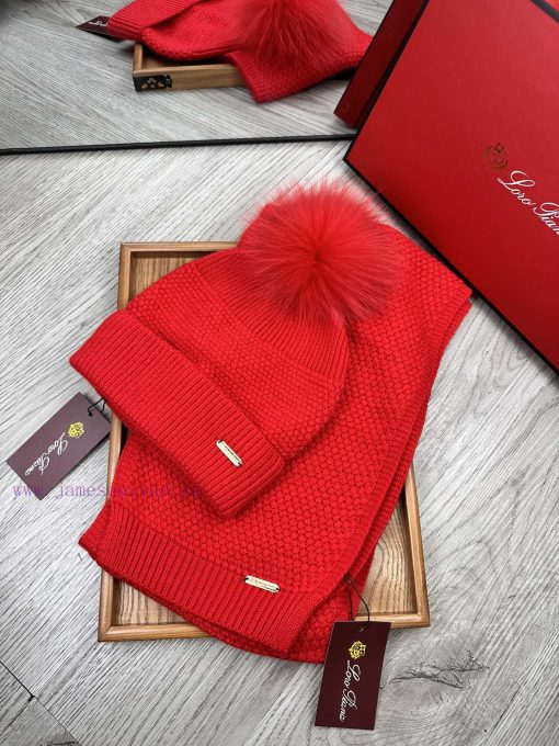 LP Home Wool Set Hat - With Fox Hair Ball Classic Set Hat Scarf Warm and Super Comfortable~Wkaqyq8se - Image 3