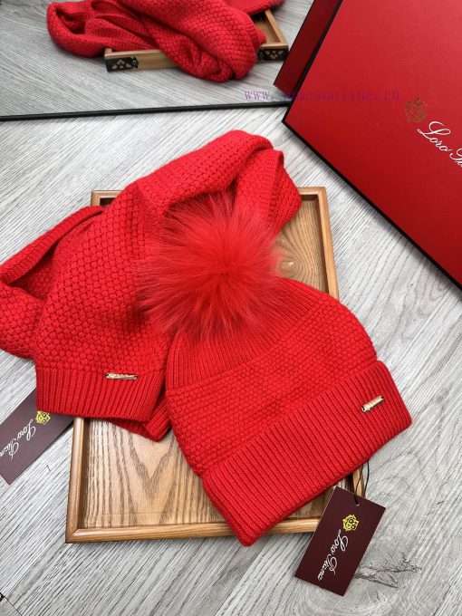 LP Home Wool Set Hat - With Fox Hair Ball Classic Set Hat Scarf Warm and Super Comfortable~Wkaqyq8se - Image 10