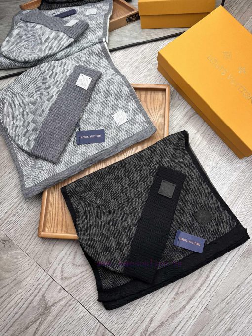 Lv Family Two Piece Set - Wool Set Hat Classic Set Hat Scarf Warm and Super Comfortable~Wint3usha3zf - Image 2