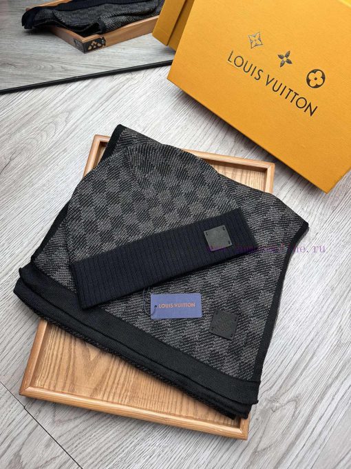 Lv Family Two Piece Set - Wool Set Hat Classic Set Hat Scarf Warm and Super Comfortable~Wint3usha3zf - Image 3