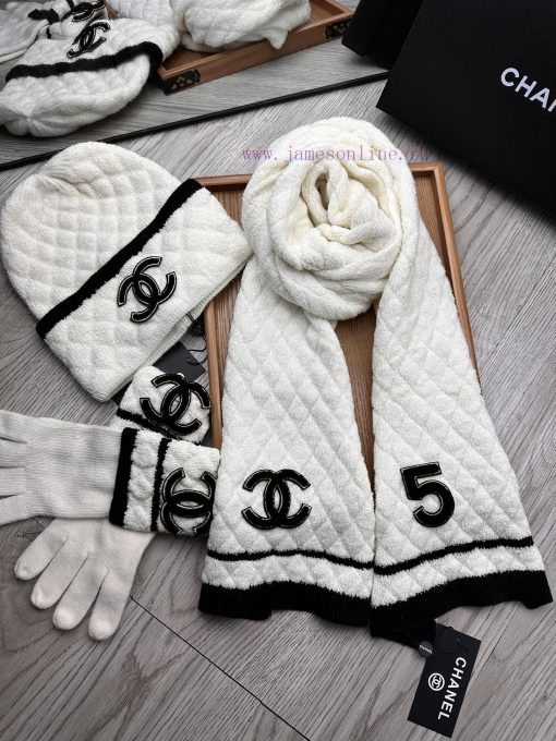 C's wool set hat scarf glove three piece set classic set hat warm and super comfortable~Wintvhiqif6l - Image 7
