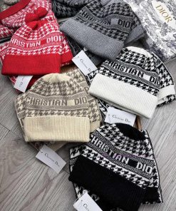 D Home Wool Set Hat Classic Set Hat Scarf Warm and Super Comfortable~Winter Sister's Age Redlbggui6y