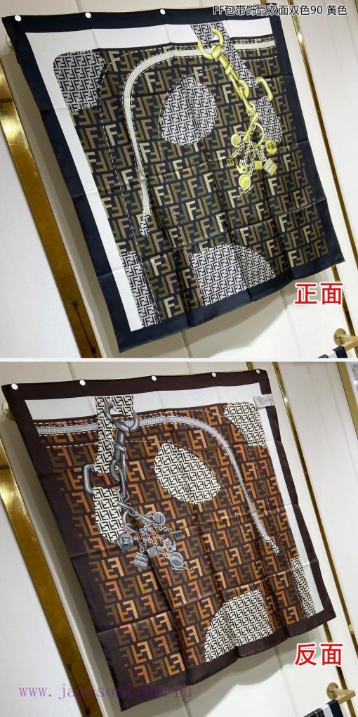 The new FF bag comes with accessories, double-sided dual color 90 silk square scarf, and is 98zfn6n5 - Image 4