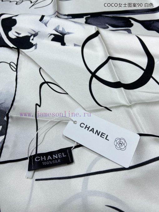 The new Chanel COCO women's pattern 90 silk square scarf is highly recommended for VIP custou46x229l - Image 10