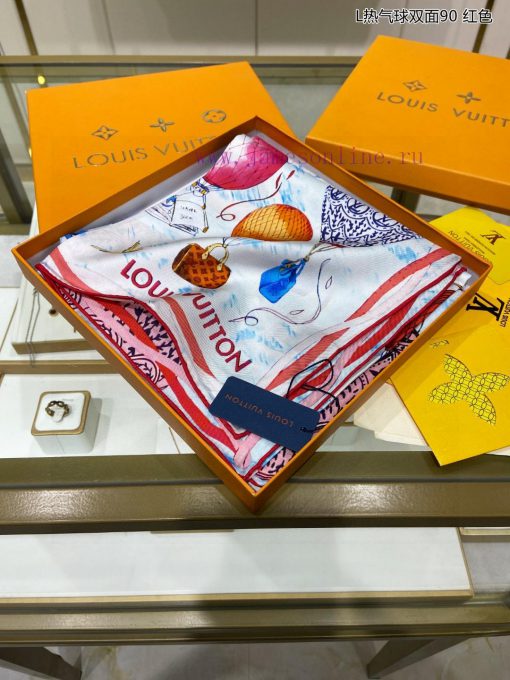 The cattle goods are really praised. L Hot air balloon double-sided 90 silk square towel is kcf8z5l7 - Image 6