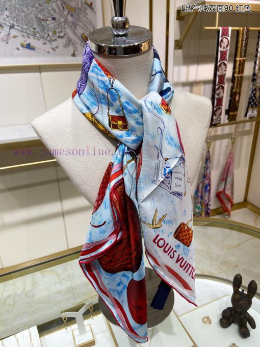 The cattle goods are really praised. L Hot air balloon double-sided 90 silk square towel is kcf8z5l7 - Image 8