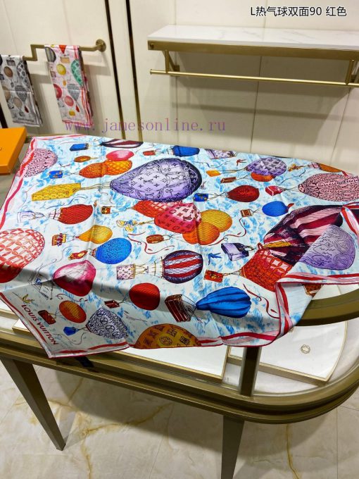The cattle goods are really praised. L Hot air balloon double-sided 90 silk square towel is kcf8z5l7 - Image 10