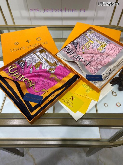 The high-end customized Lvjia L Magic Forest 90 double-sided same color silk square scarf, Auxhjut76 - Image 3