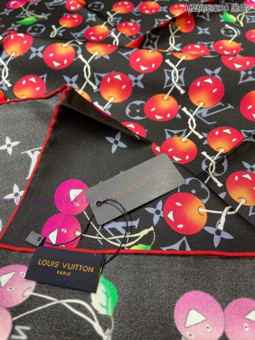 Sincerely praise the Lvjia L Cherry Pattern 90 Silk Square Towel, which integrates cherry cr7l25o5nz - Image 10