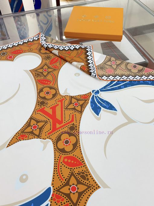 LV Year of the Rabbit Limited Series Heavyweight Silk Scarves The combination of Rabbit and r7atiivm - Image 5