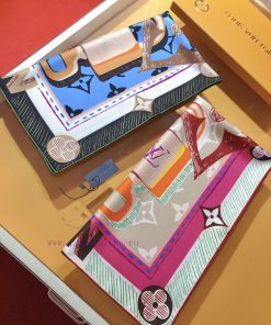 The original Lv is selling the Arty LV Unlocked 90cm silk handkerchief, which features creat9kguag00