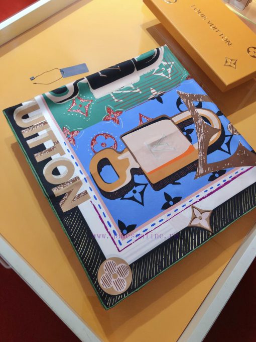 The original Lv is selling the Arty LV Unlocked 90cm silk handkerchief, which features creat9kguag00 - Image 3