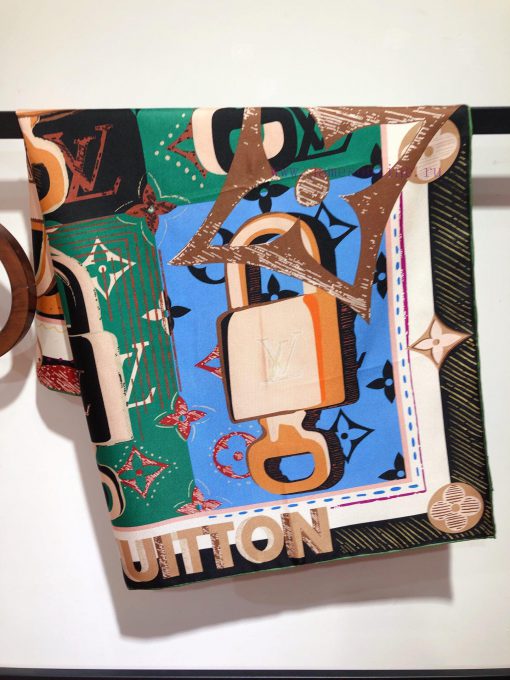 The original Lv is selling the Arty LV Unlocked 90cm silk handkerchief, which features creat9kguag00 - Image 6