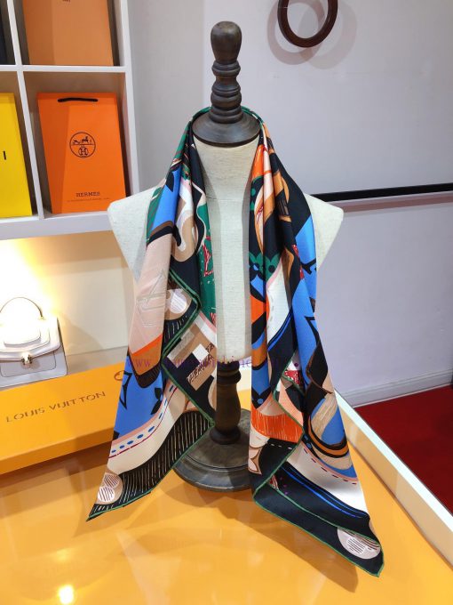 The original Lv is selling the Arty LV Unlocked 90cm silk handkerchief, which features creat9kguag00 - Image 9