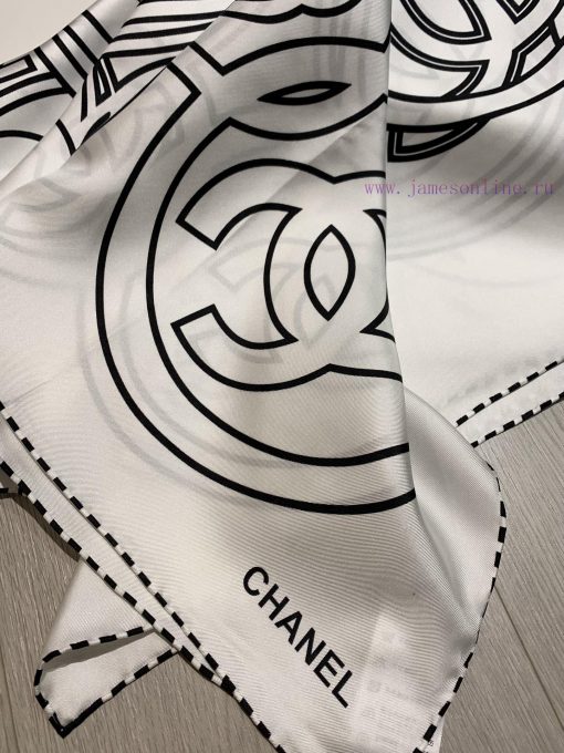 The new double C-line logo 90 double-sided same color printed silk square scarf is highly rejyfrdr1f - Image 8