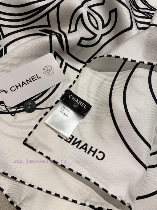 The new double C-line logo 90 double-sided same color printed silk square scarf is highly rejyfrdr1f - Image 9