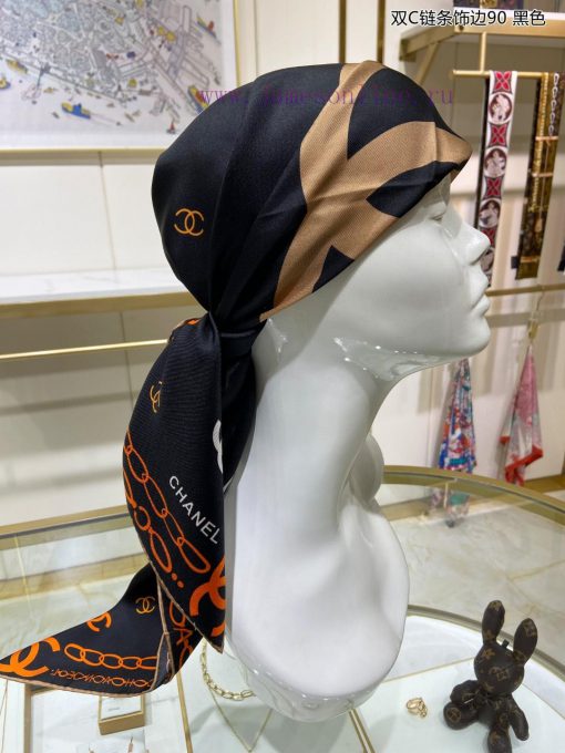 Chanel Double C Chain Edging 90 Silk Square Scarf for VIP Recommendation: Hurry up! High endjxikj1ca - Image 6