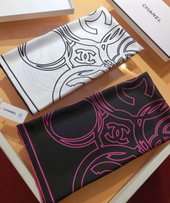 Original Chanel 90cm silk square scarf, made of top-quality twill silk material. Handmade wi78btpdd4