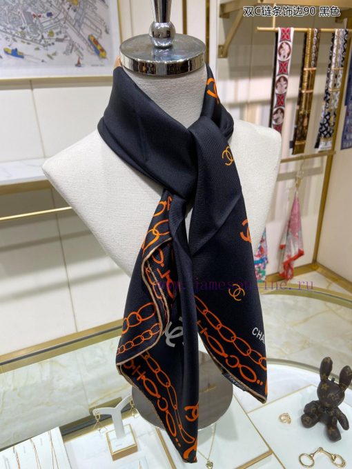 Chanel Double C Chain Edging 90 Silk Square Scarf for VIP Recommendation: Hurry up! High endjxikj1ca - Image 7