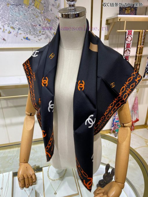 Chanel Double C Chain Edging 90 Silk Square Scarf for VIP Recommendation: Hurry up! High endjxikj1ca - Image 9