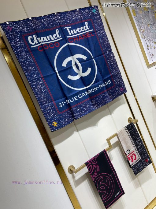 Chanel Element Pattern 90 Silk Square Scarf for VIP Recommendation, Be sure to hurry up and qciw7pfm - Image 4