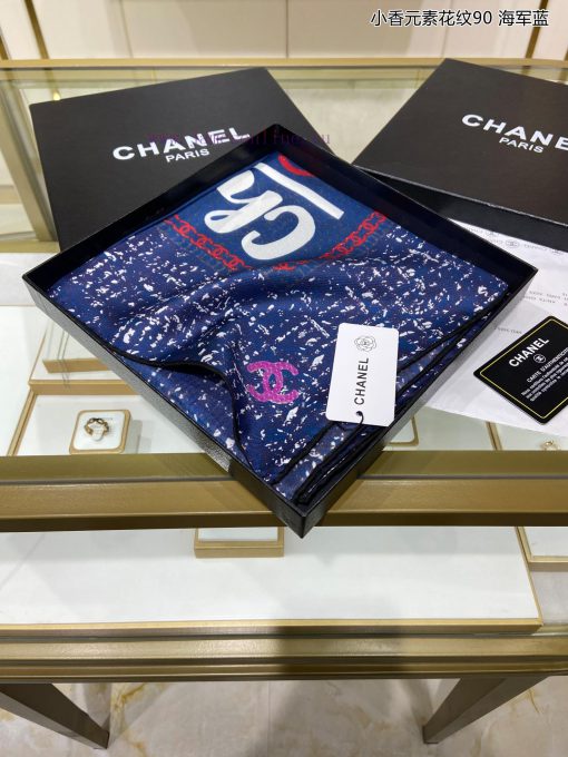 Chanel Element Pattern 90 Silk Square Scarf for VIP Recommendation, Be sure to hurry up and qciw7pfm - Image 5