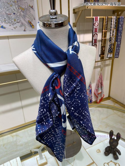 Chanel Element Pattern 90 Silk Square Scarf for VIP Recommendation, Be sure to hurry up and qciw7pfm - Image 7