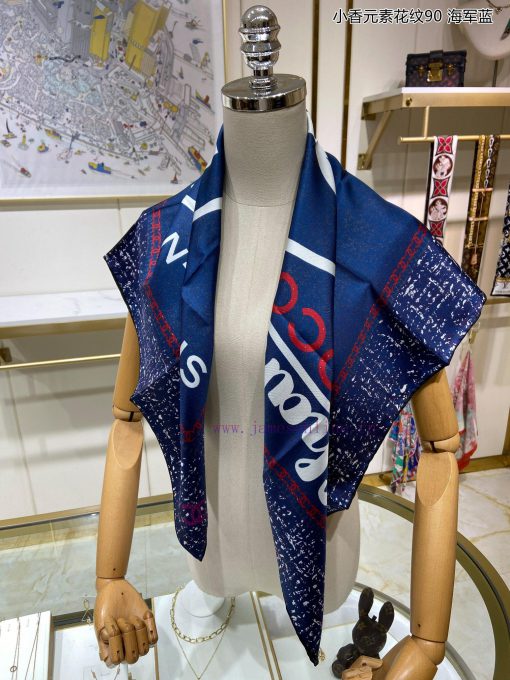 Chanel Element Pattern 90 Silk Square Scarf for VIP Recommendation, Be sure to hurry up and qciw7pfm - Image 8