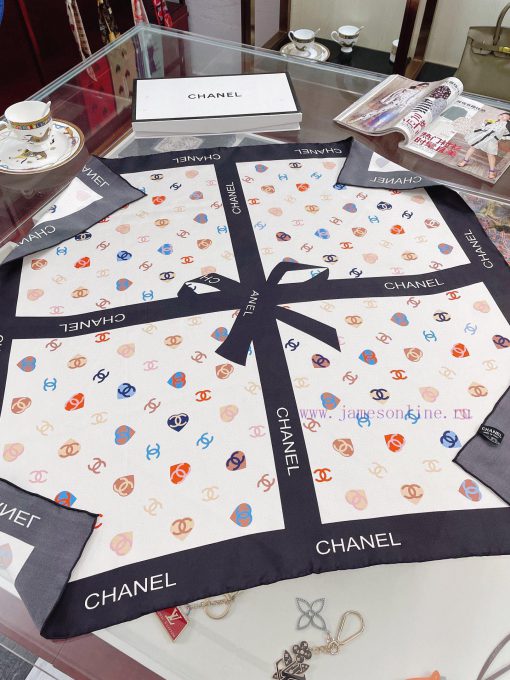 CHANELChanel Bow 90 Silk Square Scarf is recommended for VIP customers. Be sure to start quii1k3xs21 - Image 2