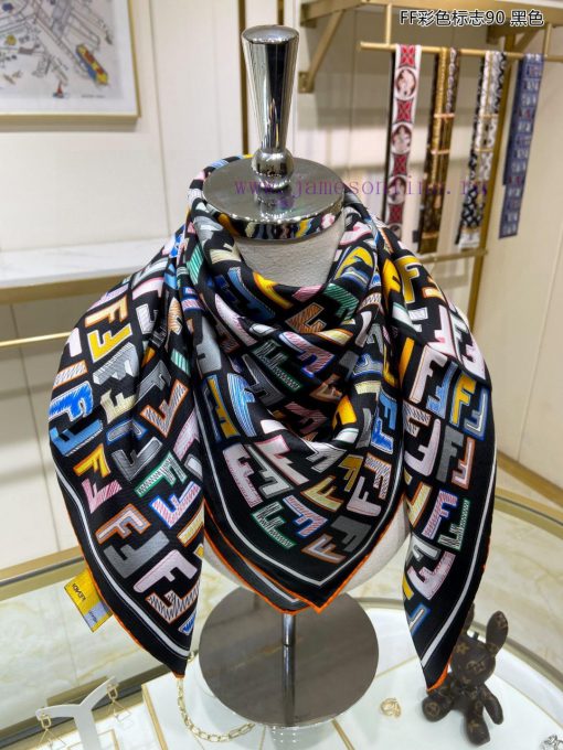 Synchronized with the latest FF flagship color logo 90 silk square scarf, it is a perfect mauouu7pad - Image 8