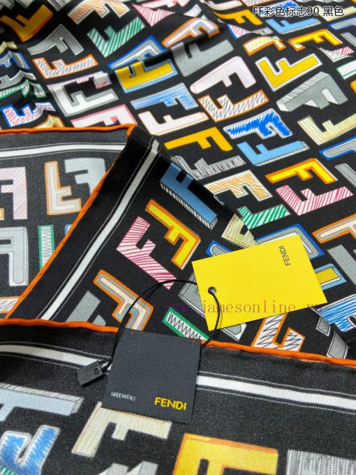 Synchronized with the latest FF flagship color logo 90 silk square scarf, it is a perfect mauouu7pad - Image 12