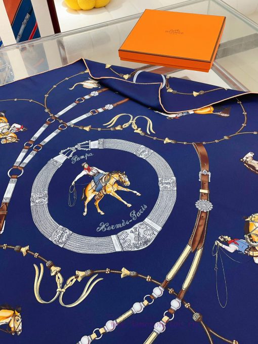 18mm pure silk double-sided same color on the new HERMES heavyweight grassland style 90 squaj2zb17k4 - Image 6