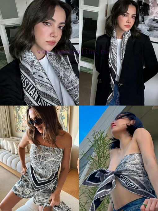 The latest flagship Paris map silk 90 double-sided same color silk square scarf is a perfectbux2csad - Image 2