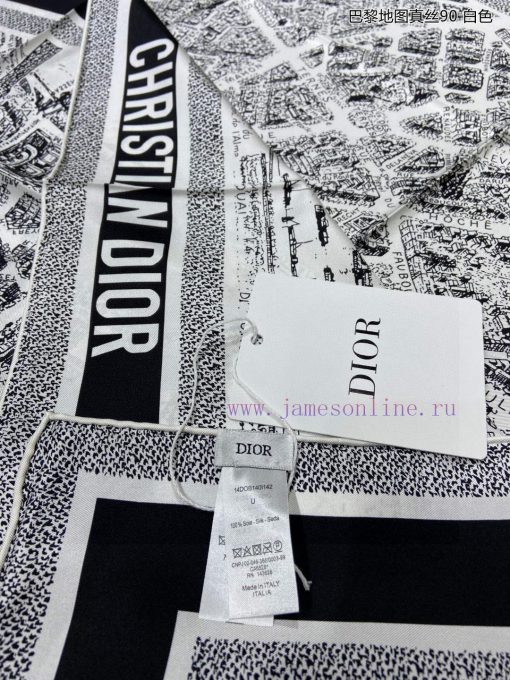 The latest flagship Paris map silk 90 double-sided same color silk square scarf is a perfectbux2csad - Image 10