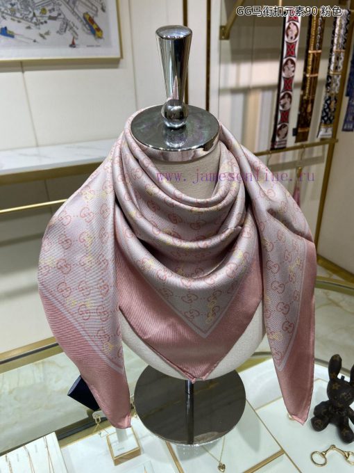 The new G family GG horseclip element 90 silk double-sided printed square scarf features a cvfark9c6 - Image 9
