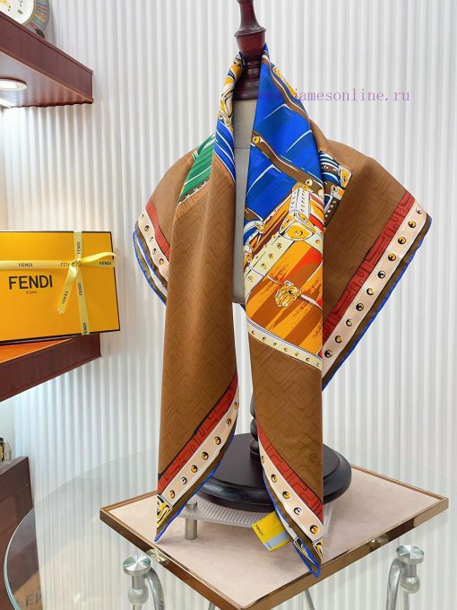 Fendi's latest flagship luggage pattern is a 90 silk small square scarf that is very easy tomz8mvl8g - Image 10