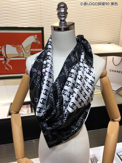 Chanel LOGO Splicing 90 adopts exquisite printing technology to present the pattern printing0zbstinh - Image 9