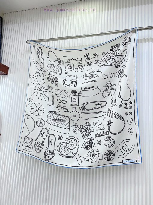 The newly released Chanel style printed 90 silk small square scarf is recommended by VIPs. Ytoscy38o - Image 5