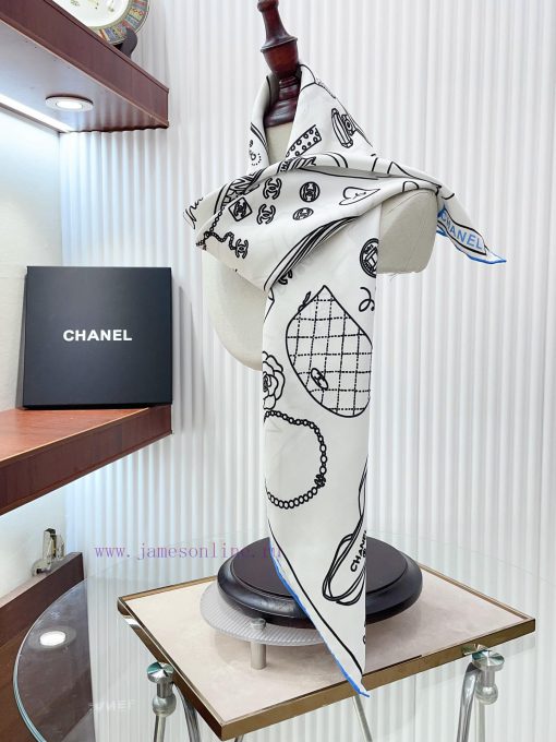 The newly released Chanel style printed 90 silk small square scarf is recommended by VIPs. Ytoscy38o - Image 9