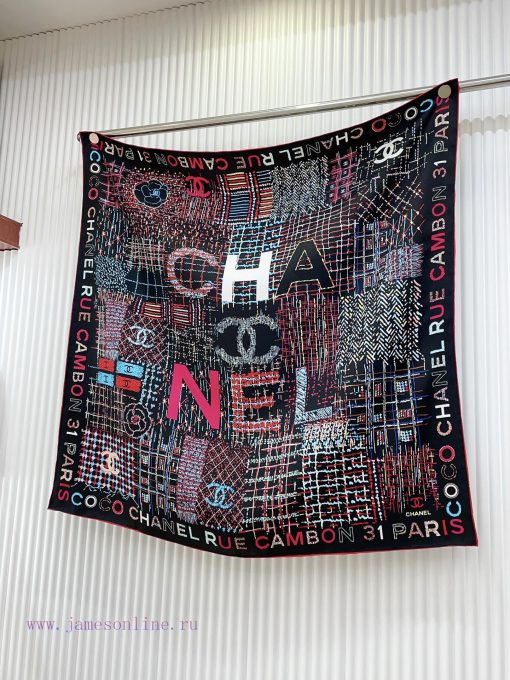 The new Chanel colored striped letter silk square scarf is highly recommended by VIPs. You mre9acdx3 - Image 5