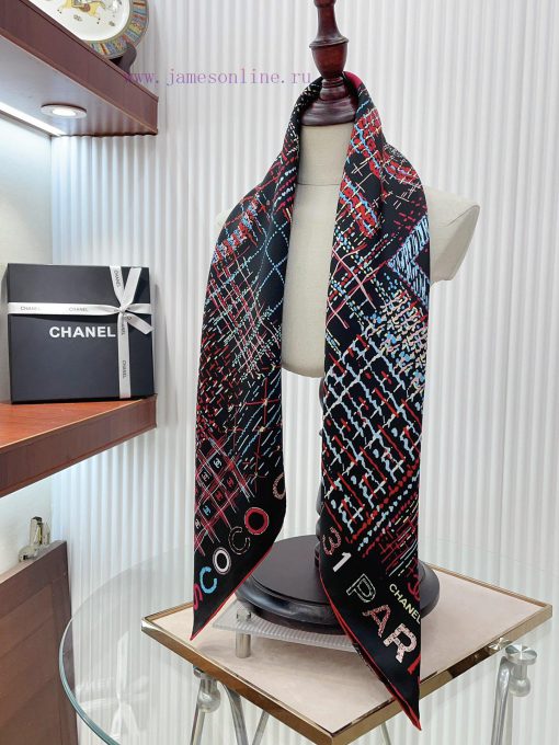 The new Chanel colored striped letter silk square scarf is highly recommended by VIPs. You mre9acdx3 - Image 8