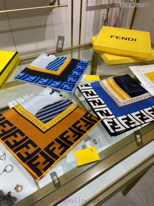 Synchronized with the latest FF flagship FF tailor shop square scarf, a 90 inch silk square q0ccc4vq - Image 3