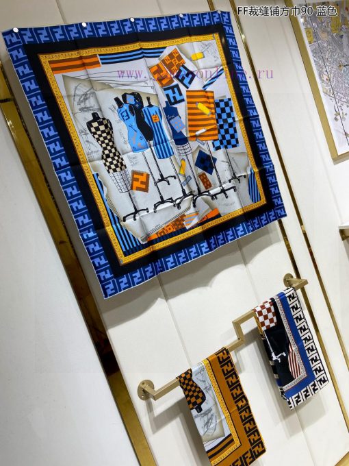 Synchronized with the latest FF flagship FF tailor shop square scarf, a 90 inch silk square q0ccc4vq - Image 4