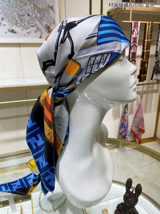Synchronized with the latest FF flagship FF tailor shop square scarf, a 90 inch silk square q0ccc4vq - Image 6