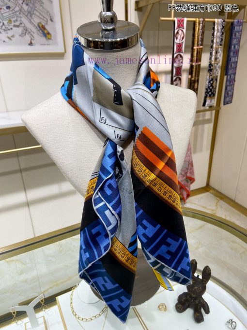 Synchronized with the latest FF flagship FF tailor shop square scarf, a 90 inch silk square q0ccc4vq - Image 7