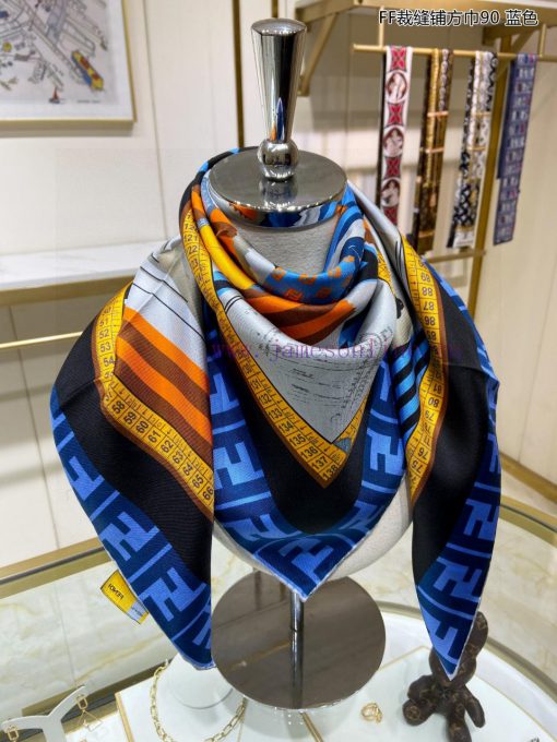 Synchronized with the latest FF flagship FF tailor shop square scarf, a 90 inch silk square q0ccc4vq - Image 8