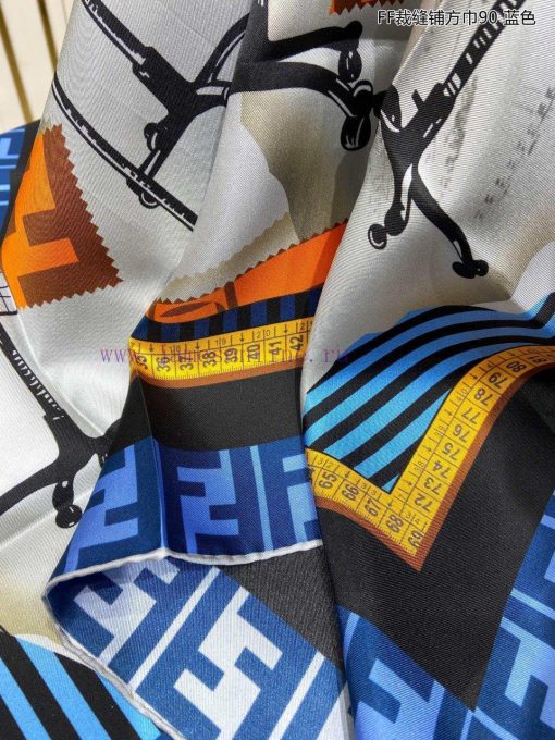 Synchronized with the latest FF flagship FF tailor shop square scarf, a 90 inch silk square q0ccc4vq - Image 12