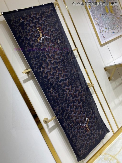 The latest and most popular CL three-dimensional geometric long scarf, rolled edge length scnkgy04q9 - Image 3
